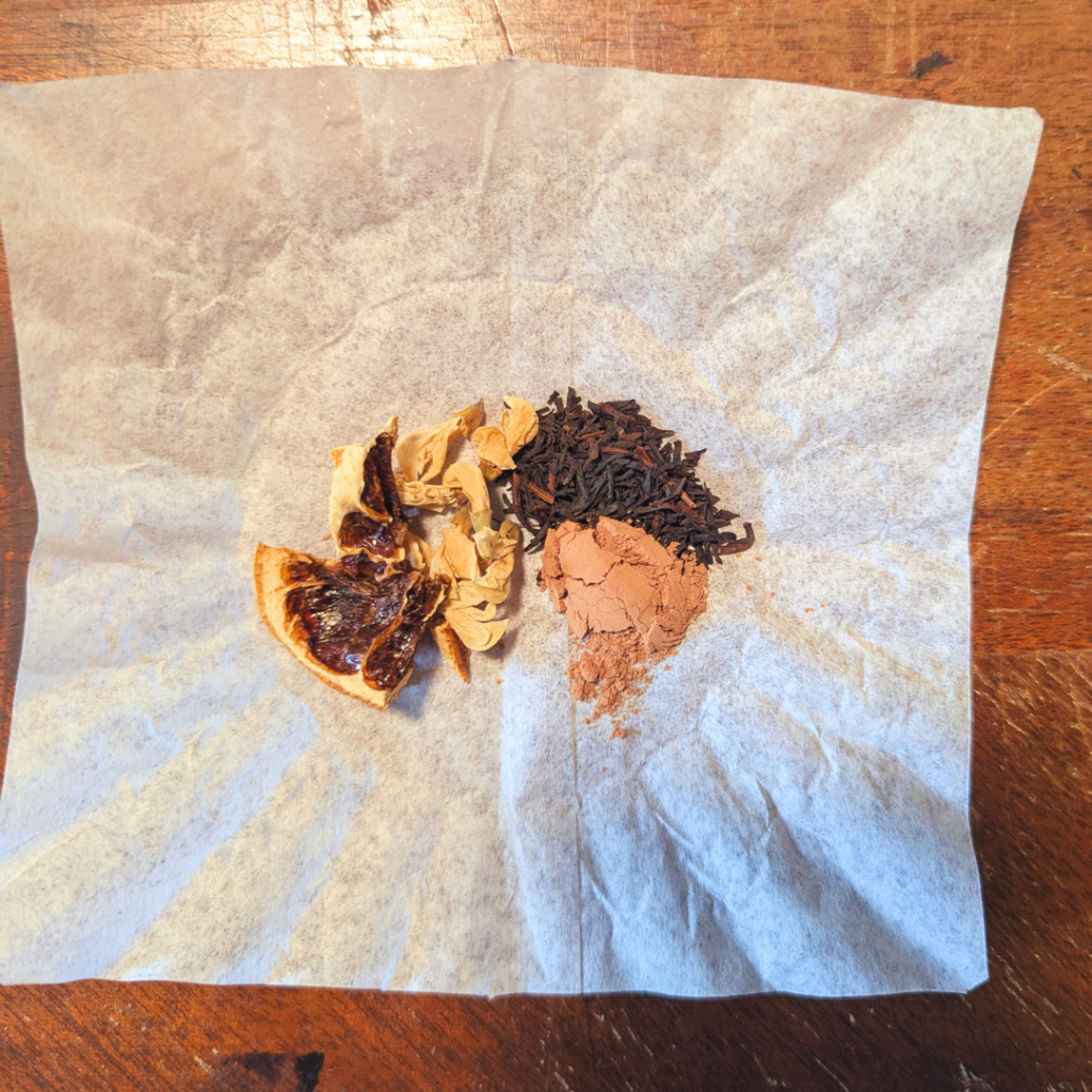 Chocolate orange and black locust  black tea custom tea bag