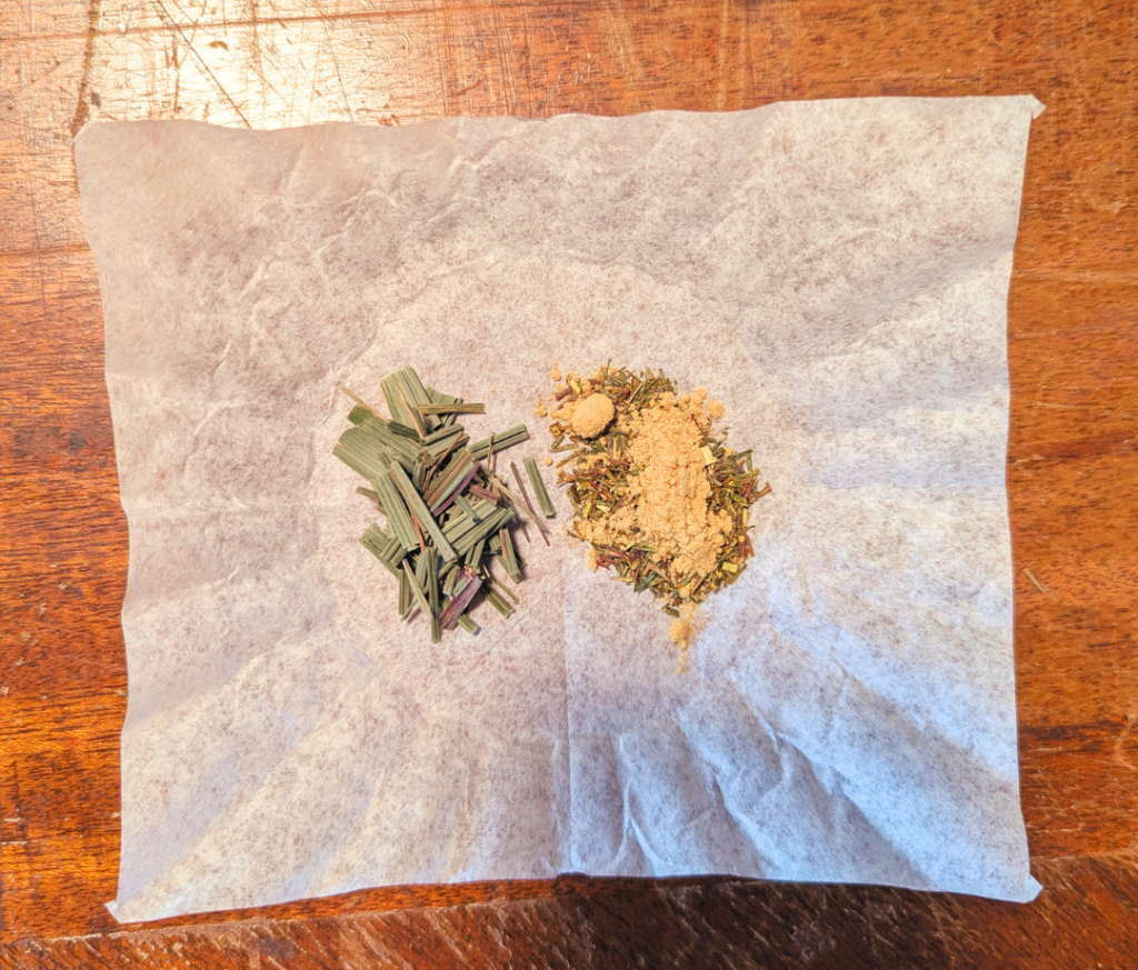 Ginger and lemongrass tea custom tea bag