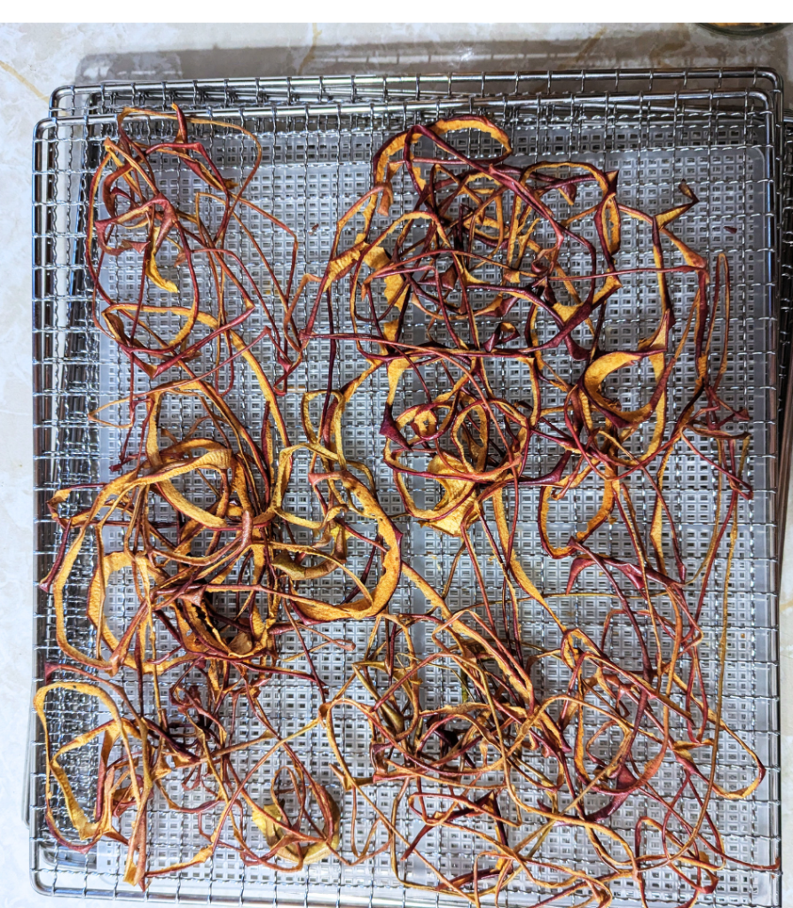 Dried apple peels