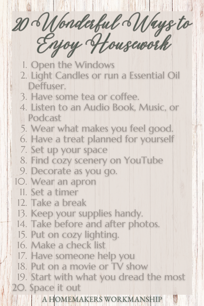 List of ways to enjoy housework