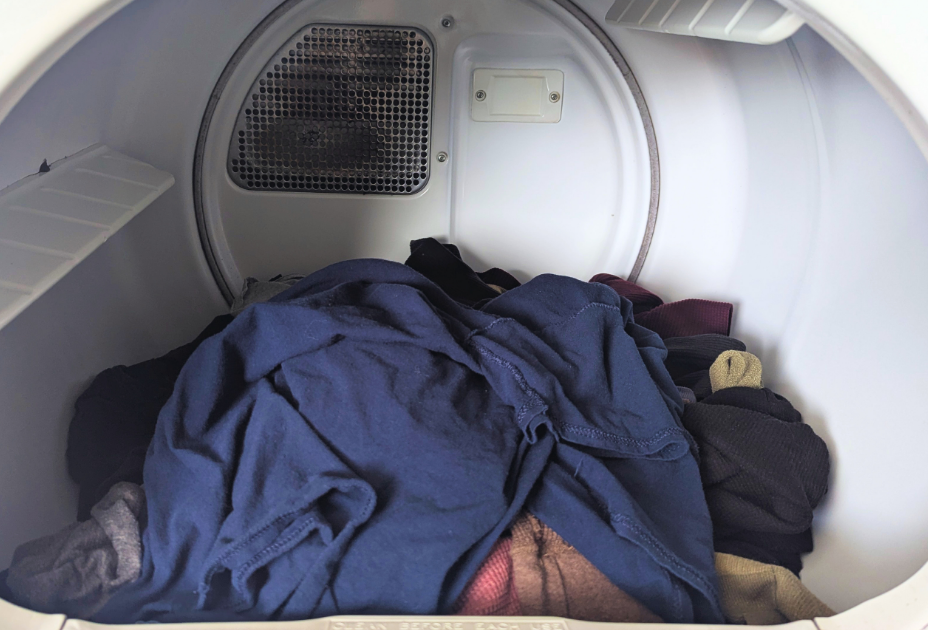 a Load of laundry in the dryer